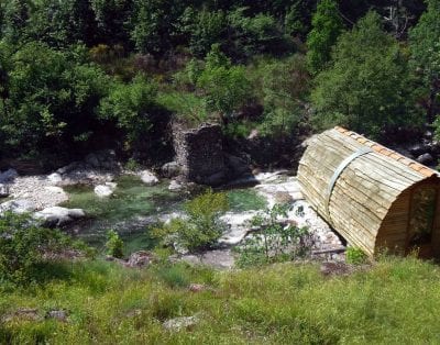 Ecologic cabin on the river